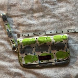 Bungalow 360 wristlet clutch bag Hippo canvas